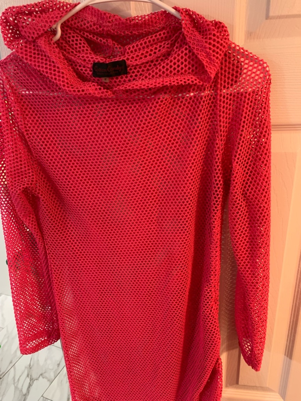 Open Knit Pink Hoodie